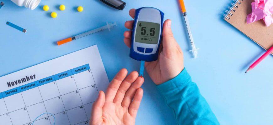 Type 2 diabetes patient measures your sugar level