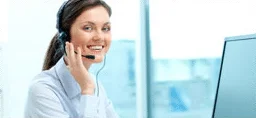 Female customer service agent working for an online pharmacy Female customer service agent working for an online pharmacy